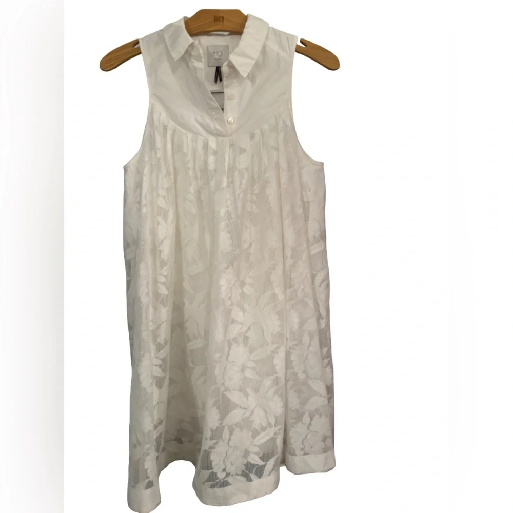 Anthropologie HD in Paris white lace swing dress XS - Picture 2 of 3